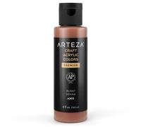 Peinture acrylique artisanale ARTEZA A303 Terre de Sienne brûlée, flacon de 118 ml (4 fl oz), peinture acrylique mate à base d'eau, mélangeable,