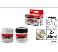 Peinture acrylique blanche + décapant 2x35ml