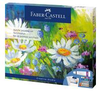 Peinture acrylique - Coffret 12 couleurs + toile 20x25cm + palette + pinceaux -