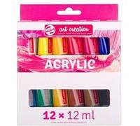 Peinture acrylique - Coffret de 12 tubes de 12 ml - Assortiment - Art Creation