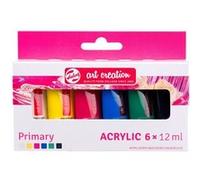 Peinture acrylique - Couleurs primaires - 6 tubes de 12ml - Talens Art Creation