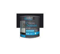 Peinture acrylique de décoration Satinée 0,5 L - Noir - ADD111280 - Addict