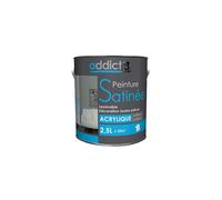 Peinture acrylique de décoration Satinée 2,5 L - Blanc - ADD111282 - Addict