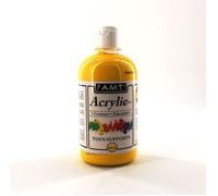 Peinture Acrylique - AMT - Jaune - 500ml - Couleurs brillantes - Dilution à l'eau
