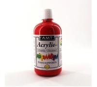 Peinture Acrylique - AMT - Rouge - 500ml - Brillante - Miscible à l'eau