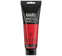 Liquitex 88700216 Basics - Peinture acrylique, peinture artistique monopigmentée, résistante à la lumière, qualité archive, finition satinée, tube de 250 ml - Rouge Cadmium Moyen Imitation