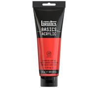 Liquitex Peinture acrylique Basics – 250 ml, finition satinée – Rouge de Cadmium Clair imitation