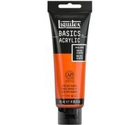 Liquitex 8870077 Basics - Peinture acrylique, peinture artistique monopigmentée, résistante à la lumière, qualité archive, finition satinée, tube de 118 ml - Rouge Orange Vif