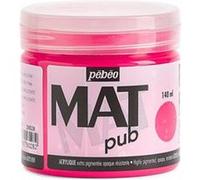 Pébéo - Mat Pub - Peinture Acrylique Extra Fine et Extra Mate - Rose fluorescent -140ml