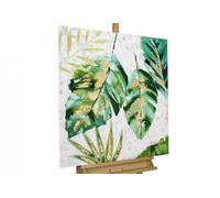 Peinture acrylique 'FEUILLES ENVOLEES' | Oeuvre peinte a la main | 90x90cm