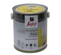 Peinture Acrylique Finition Mate 2,5L - Couleur Jaune Brillant - Surface entre 30 et 35 m² - Multi Supports - Sèche Rapidement - Peinture Murale - Utilisation Intérieur et Extérieur - Jafep