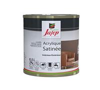 Peinture Acrylique Finition Satinée 0,5L - Couleur Gris Béton - Surface entre 6 et 7 m² - Multi Supports - Sèche Rapidement - Peinture Murale - Utilisation Intérieur et Extérieur - Jafep