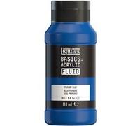 Liquitex 8870399 Basics Fluid - Peinture acrylique à consistance fluide, à séchage rapide, résistante à la lumière, imperméable, à base d'eau, Flacon de 118 ml, Bleu Primaire