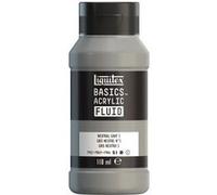 Liquitex 8870414 Basics Fluid - Peinture acrylique à consistance fluide, à séchage rapide, résistante à la lumière, imperméable, à base d'eau, Flacon de 118 ml, Gris Neutre