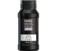 Liquitex 8870416 Basics Fluid - Peinture acrylique à consistance fluide, à séchage rapide, résistante à la lumière, imperméable, à base d'eau, Flacon de 118 ml, Noir D'Ivoire