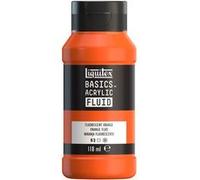 Liquitex 8870423 Basics Fluid - Peinture acrylique à consistance fluide, à séchage rapide, résistante à la lumière, imperméable, à base d'eau, Flacon de 118 ml, Orange Fluorescent