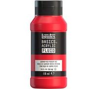 Liquitex 8870386 Basics Fluid - Peinture acrylique à consistance fluide, à séchage rapide, résistante à la lumière, imperméable, à base d'eau, Flacon de 118 ml, Rouge Cadmium Moyen Imitation