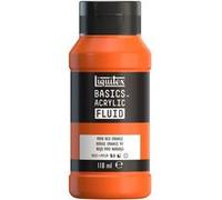 Liquitex 8870384 Basics Fluid - Peinture acrylique à consistance fluide, à séchage rapide, résistante à la lumière, imperméable, à base d'eau, Flacon de 118 ml, Rouge Orange Vif