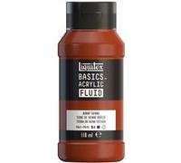 Liquitex 8870408 Basics Fluid - Peinture acrylique à consistance fluide, à séchage rapide, résistante à la lumière, imperméable, à base d'eau, Flacon de 118 ml, Terre de Sienne Brulée
