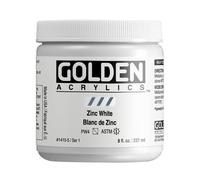 Peinture acrylique Golden Heavy Body 8 onces, blanc zinc