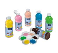 Peinture acrylique lefranc bourgeois glossy fluide brillante indélébile multi-supports assortiment 6 flacons 500ml