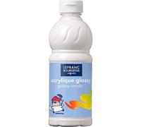 Peinture acrylique lefranc bourgeois glossy fluide brillante indélébile multi-supports blanc flacon 500ml
