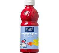 Peinture acrylique lefranc bourgeois glossy fluide brillante indélébile multi-supports rouge primaire flacon 500ml
