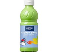 Peinture acrylique lefranc bourgeois glossy fluide brillante indélébile multi-supports vert anis flacon 500ml