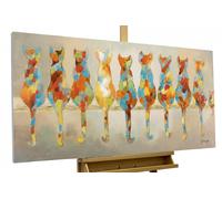 Peinture acrylique 'LES GRACES EN ATTENTE' | Oeuvre peinte a la main | 120x60cm