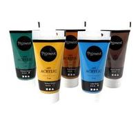 Peinture acrylique mate - Pigment Art Acrylic - Couleurs Nature - 5 x 75 ml