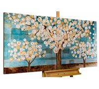 Peinture acrylique 'MELANCOLIE BLEUE' | Oeuvre peinte a la main | 140x70cm
