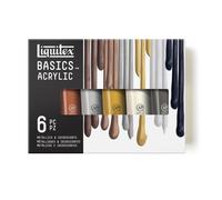 Peinture Acrylique Métallique Et Iridescente Liquitex Basics 6 X 118Ml Set