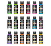 Peinture Acrylique Métalliques 18 Couleurs Kit de Peinture Acrylique Métalliques Non Toxique pour Artistes Débutants Peinture Sur Toile Bois Papier Céramique