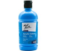 Peinture acrylique MONT MARTE Signature couleur bleu fluo en flacon de 500 ml, finition semi-mate, convient pour toile, bois, tissu, cuir, carton, papier, MDF et travaux manuels