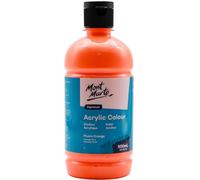 Peinture acrylique MONT MARTE Signature couleur orange fluo en flacon de 500 ml, finition semi-mate, convient pour toile, bois, tissu, cuir, carton, papier, MDF et travaux manuels