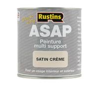 Peinture Acrylique Multi-Supports Crème Satinée à Séchage Rapide pour Métal et Bois 500 ml - 6 à 7 m² (Rustin's ASAP)