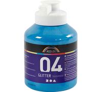 Peinture acrylique Paillettes pour enfants - Bleu, 500ml