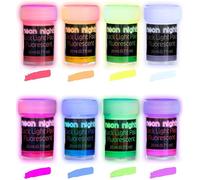 PEINTURE ACRYLIQUE PAIN Nuit au néon brille dans l'obscurité Luminescent phosphorescent peinture auto - luminescente - lot de 8