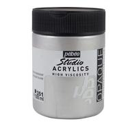 Pébéo – Peinture acrylique Fine Studio Acrylics argent brillant 500 ml