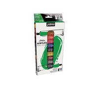 Peinture Acrylique - PEBEO - Studio Acrylics - 12 x 12 ml - Multicolore - Finition Mate Satinée