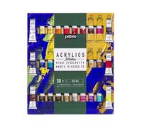 Peinture acrylique - Pébéo - Studio Acrylics - 30 tubes de 20 ml - Haute viscosité - Satiné