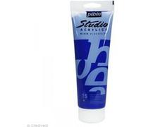 Pébéo - Acrylique Fine Studio Acrylics - Peinture Acrylique Bleu - Bleu Outremer Foncé - 250 ml 169-015