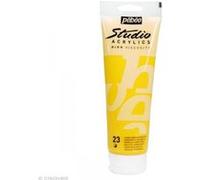Pébéo - Acrylique Fine Studio Acrylics - Peinture Acrylique Jaune - Jaune Cadmium Moyen Imitation - 250 ml 169-023