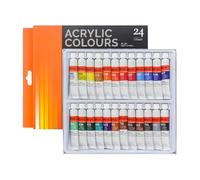 Peinture acrylique pour la peinture en toile - 24 couleurs Couleur d'artiste étanche | Besoins créatifs set pour les débutants artistes tissus pierres en céramique projets à domicile