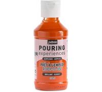 Pébéo Peinture acrylique Pouring Expériences – Pré-mélangée, Prête à l'emploi – Orange 118 ml