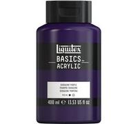 Liquitex 8870323 Basics - peinture acrylique, peinture artistique monopigmentée, résistante à la lumière, qualité archive, finition satinée, pot de 400 ml - Pourpre Dioxazine