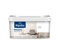 Peinture Acrylique RIPOLIN Déco bicouche Satin Blanc 2,5L
