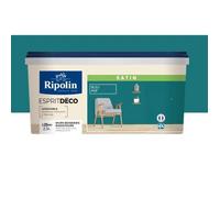 Peinture acrylique Ripolin ESPRIT DECO monocouche satin 2L5 bleu pop
