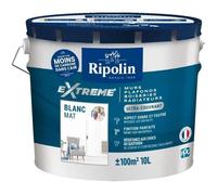 Peinture acrylique RIPOLIN Extrême Murs plafonds et boiseries blanc Mat 10L