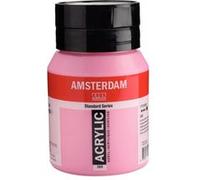 Royal Talens Amsterdam - Peinture acrylique Rose quinacridone clair 385 - Pot de 500 ml